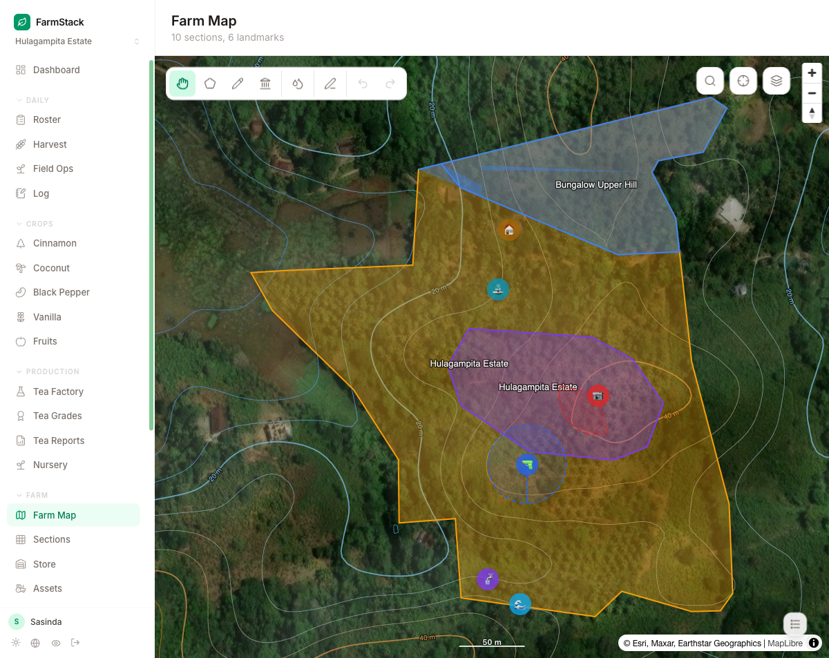 FarmStack farm map view